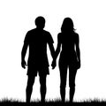 A young couple of lovers holding hands Royalty Free Stock Photo