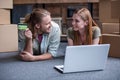 Young couple moving Royalty Free Stock Photo