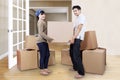 Young couple moving in new home Royalty Free Stock Photo