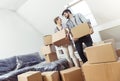 Young couple moving into their new home Royalty Free Stock Photo