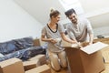 Young couple moving into their new home Royalty Free Stock Photo