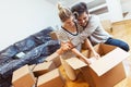 Young couple moving into their new home Royalty Free Stock Photo