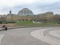 Young couple near Agro Paris Bourse Royalty Free Stock Photo