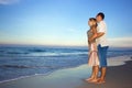 Young couple near the ocean