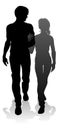 Young Couple People Silhouette Royalty Free Stock Photo