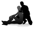 Young Couple People Silhouette Royalty Free Stock Photo