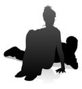 Young Couple People Silhouette Royalty Free Stock Photo