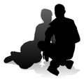 Young Couple People Silhouette Royalty Free Stock Photo