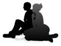 Young Couple People Silhouette Royalty Free Stock Photo