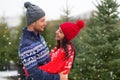 Couple buying Christmas tree Royalty Free Stock Photo