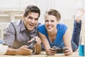 Young Couple Playing Video Games Royalty Free Stock Photo