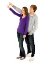Young couple pointing Royalty Free Stock Photo