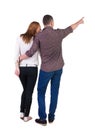 Young couple pointing. Royalty Free Stock Photo