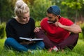 Young couple posing on nature Royalty Free Stock Photo