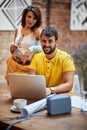 A young couple posing for a photo Royalty Free Stock Photo