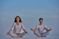 Young couple practicing yoga Royalty Free Stock Photo