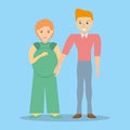 Young couple pregnancy happy