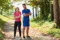 young couple preparing for a morning run Royalty Free Stock Photo