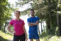 young couple preparing for a morning run Royalty Free Stock Photo