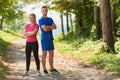 young couple preparing for a morning run Royalty Free Stock Photo