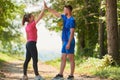 young couple preparing for a morning run Royalty Free Stock Photo