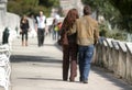 Young couple on promenade