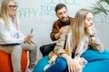 Young couple during the psychological counseling with psychologist Royalty Free Stock Photo