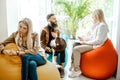 Young couple during the psychological counseling with psychologist Royalty Free Stock Photo