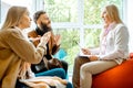 Young couple during the psychological counseling with psychologist Royalty Free Stock Photo