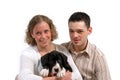 Young couple and puppy Royalty Free Stock Photo