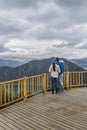 Young Couple at Quilotoa Lake Ecuador Royalty Free Stock Photo