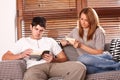 Young couple reading books Royalty Free Stock Photo