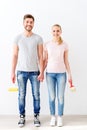 Young couple ready to start repair Royalty Free Stock Photo