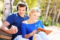 Young couple relaxing at the beach Royalty Free Stock Photo