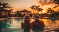 Young Couple Relaxing and Enjoying the Sunset Royalty Free Stock Photo