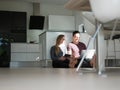 Couple using tablet and laptop computers Royalty Free Stock Photo