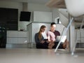 Couple using tablet and laptop computers Royalty Free Stock Photo