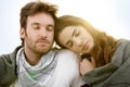 Young couple resting in summer sunshine