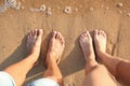 Young couple resting together at beach Royalty Free Stock Photo