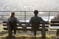 Young couple on the river side