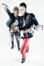 Young couple with rocker outfit Royalty Free Stock Photo