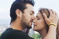 Young couple romancing Royalty Free Stock Photo