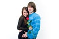 Young couple with rose Royalty Free Stock Photo