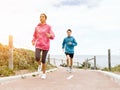 Young Couple Running along sea shore Royalty Free Stock Photo