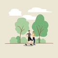 Young couple running on the park Royalty Free Stock Photo