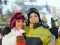 Young couple at skiing resort Royalty Free Stock Photo