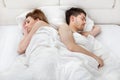 Young couple sleeping on bed Royalty Free Stock Photo
