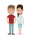 Young couple smile standing casual