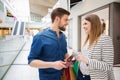 Young couple spending time shopping Royalty Free Stock Photo