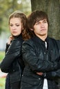 Young couple in stress relationship